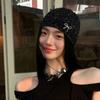 Bow Sequined Fragrant Bag Head Cold Hat Autumn and Winter Fashion Korean Version Face Showing Knitted Pullover Hat