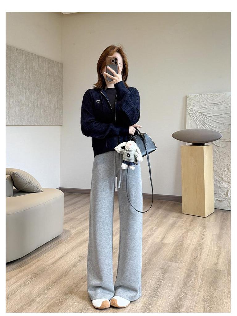 Lu Series Minimalist Supermodel Wide-Leg Pants - High-Waisted Slimming Modal Casual Pants (KK332)
