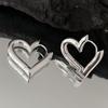 925 Sterling Silver Vintage Heart Earrings for Women Trendy Earring Jewelry Prevent Allergy Party Accessories
