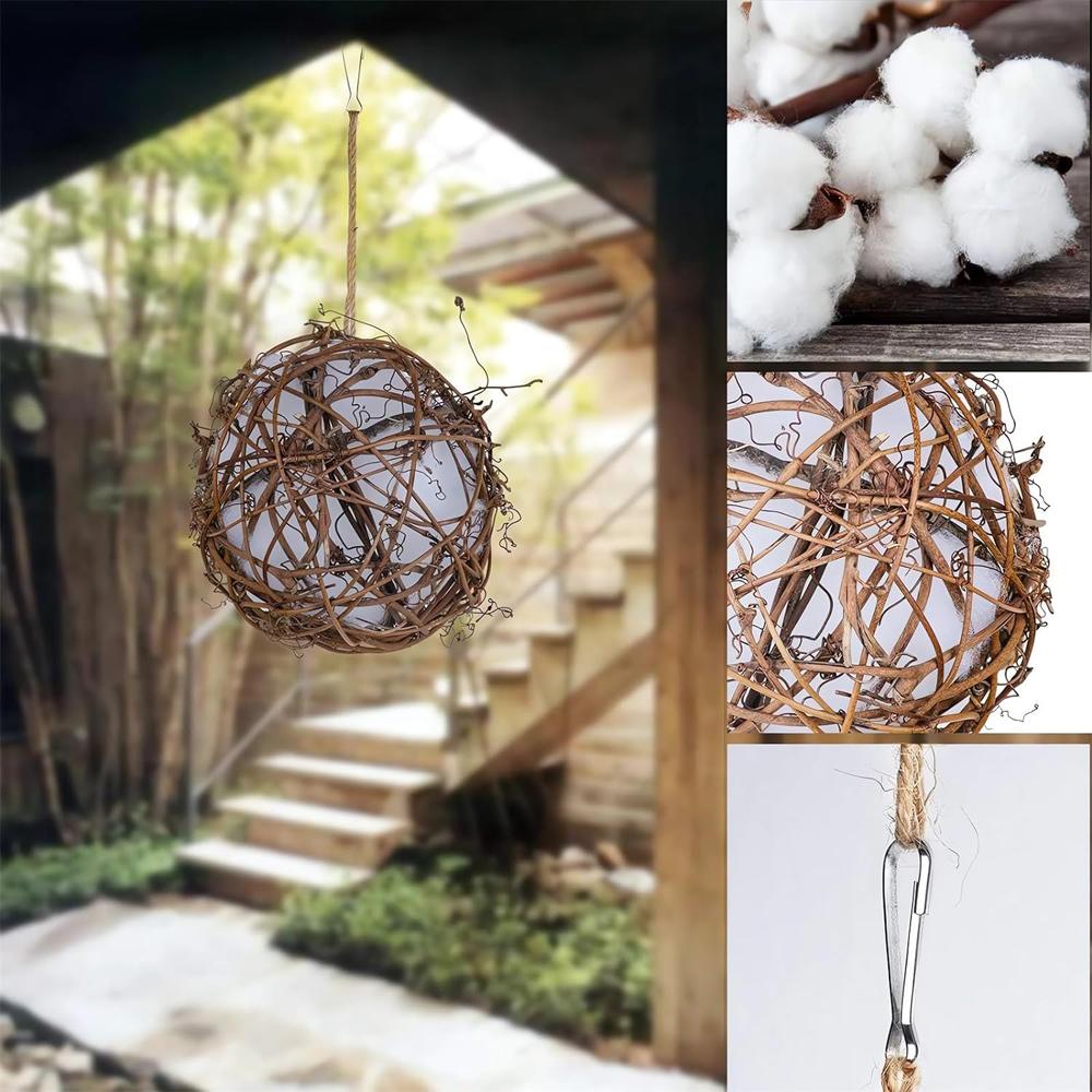 Handmade Birdhouse Rattan Globe Hummingbird Nest Bird Nesting Ball Material for Wild Birds