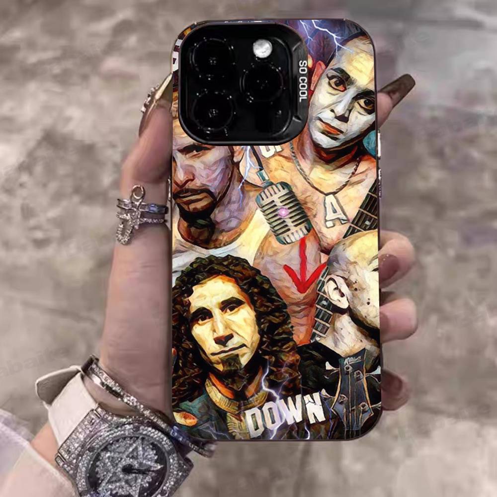 Металлический ремешок System Of A Down Для IPhone 17 16 15 14 13 12 11 Pro Max Plus Матовый цветной задний чехол для телефона