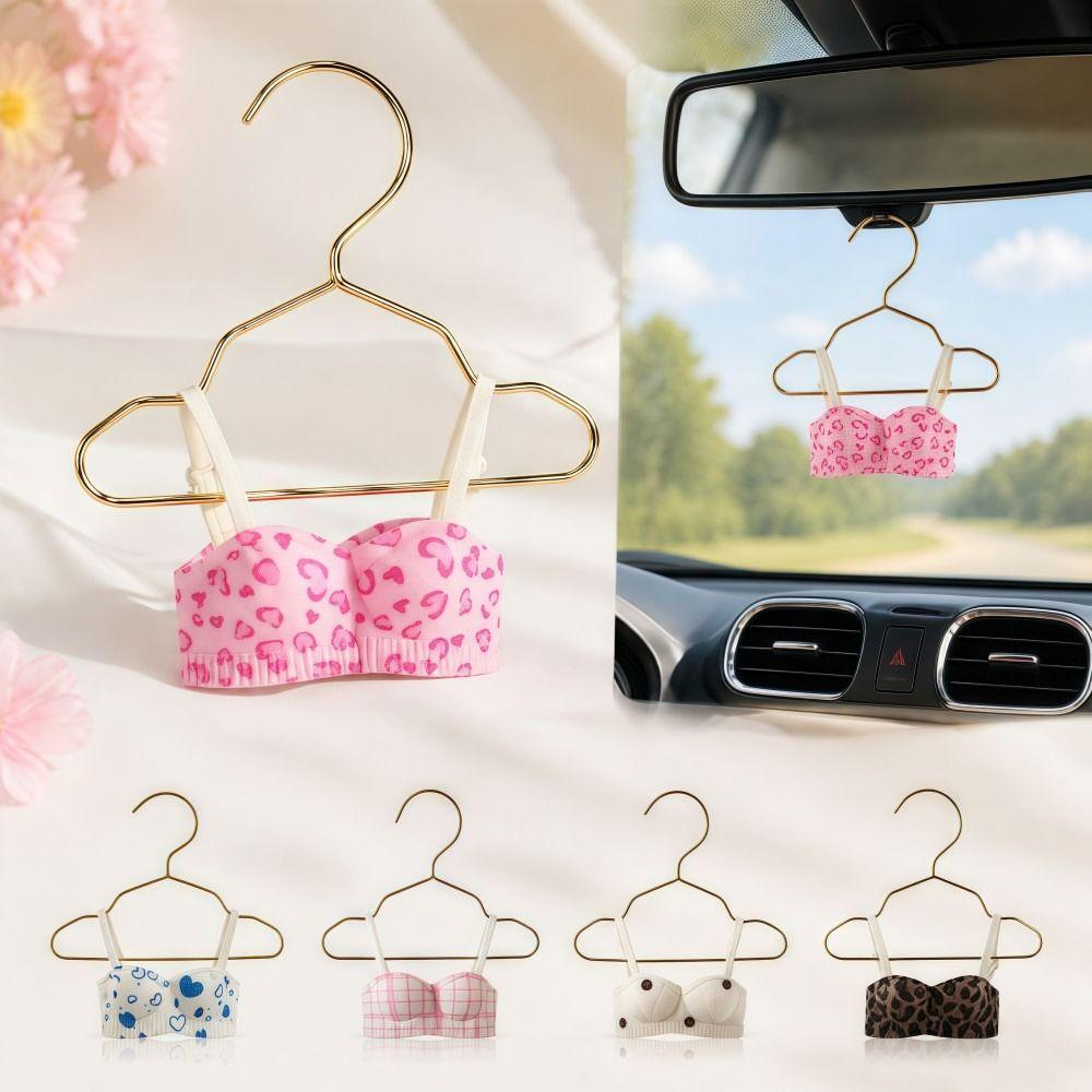 Leopard Print Car Hanging Ornament Underwear Shape Rearview Mirror Pendant Vehicle Interior Decor