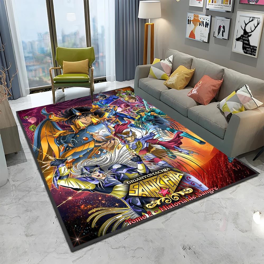 Ретро Saint Seiya ковер с рисунком аниме для дома, гостиной, спальни, дивана, коврика, декор, детский игровой коврик, нескользящий напольный коврик