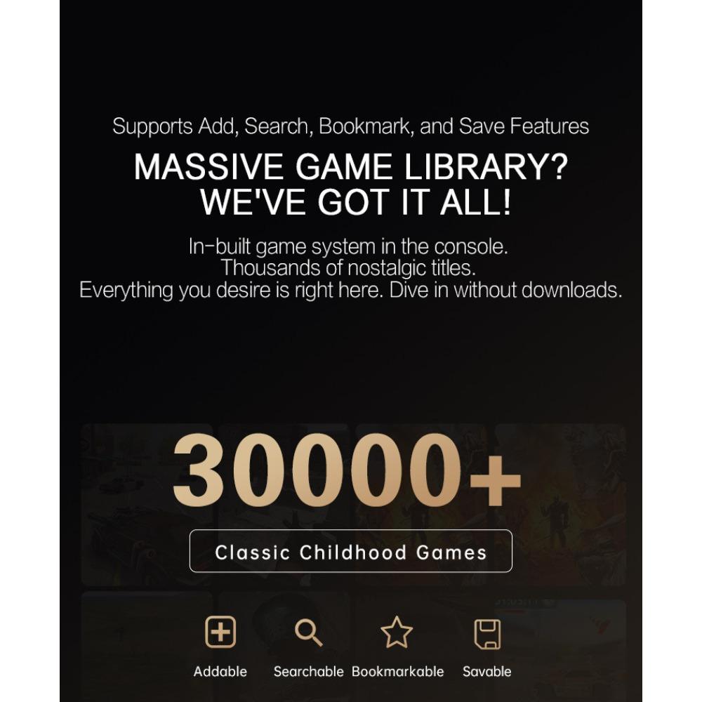 K8 Single System Open-source TV Game Console, 3D 4K High-definition Output Arcade Console, 2.4G Retro Handheld Game Console with Dual Controllers