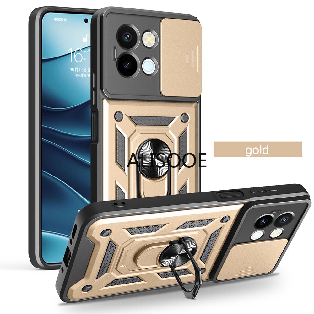 Funda for VIVO Y38 5G / T3x Case Slide Camera Protection Ring Stand Shockproof Back Cover for for VIVO T3X Y200i Capa Funda