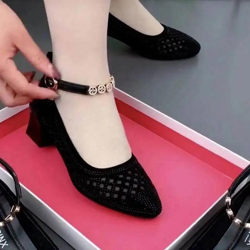 Сандалии женские, летняя модная верхняя одежда, обувь с полыми отверстиями, женская обувь с сеткой, дышащая одинарная обувь, женская нескользящая обувь для мам