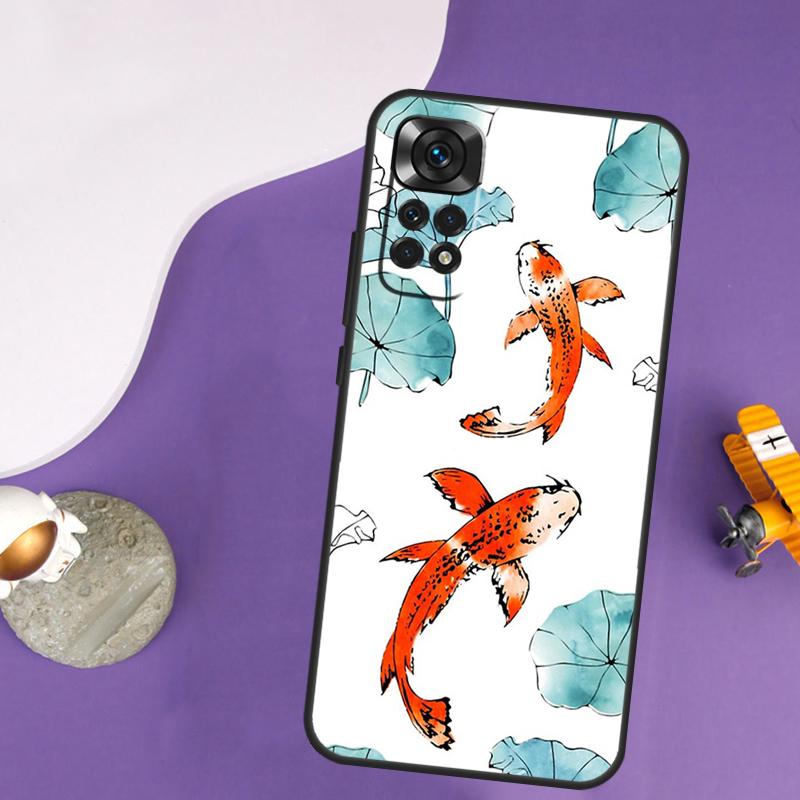 Чехол-книжка с изображением рыбы Кои Инь-Ян для Xiaomi Redmi Note 13 Pro 14 12 9 10 11 Pro 10S 11S 12S Redmi 14C 13C 10C 12C