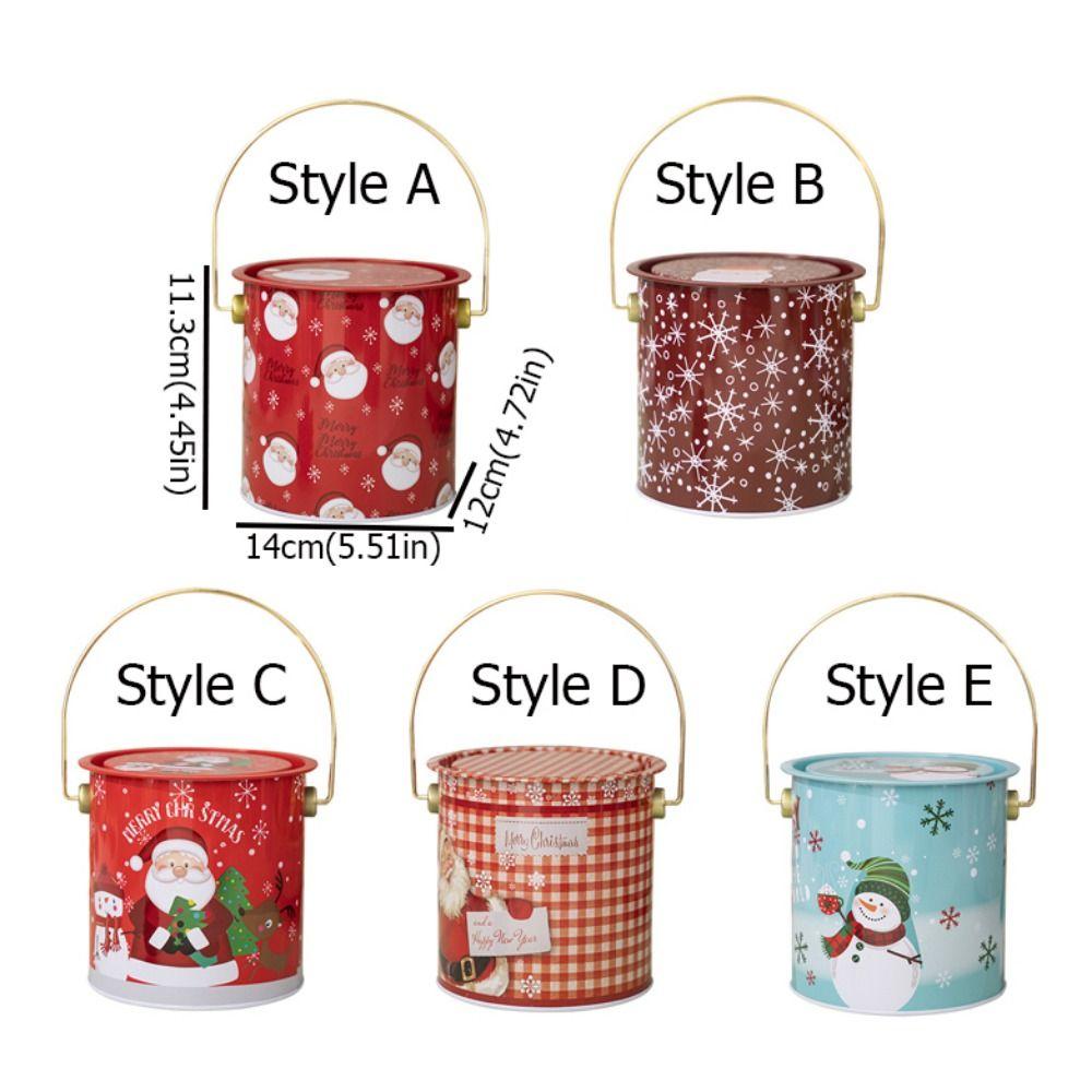 Santa Claus Christmas Candy Box Snowman Cookies Biscuit Case Xmas Candy Bucket New Year