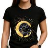 Celestial Floral Cat Tee, Moon T-Shirt, Witchy, Astronomy Cosmic Kitty