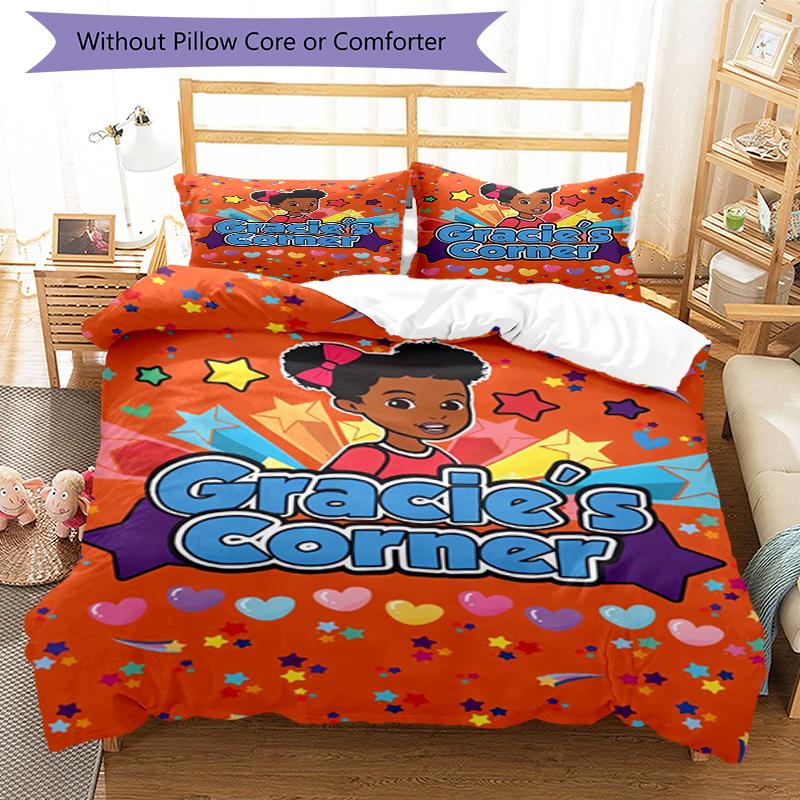 3pcs Gracie's Corner Bedding Set Duvet Cover Closure Includes 1 Duvet Cover & 2 Pillowcases, Soft and Comfortable for All Seasons.