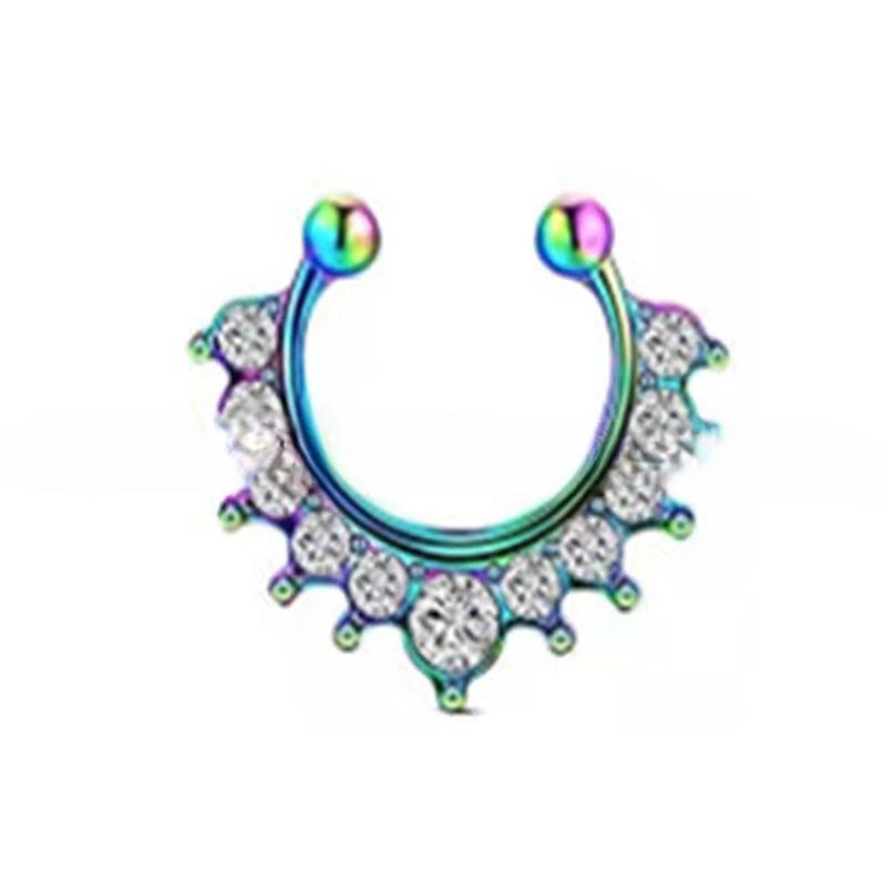 Вакуумное гальваническое покрытие кольцо для носа подкова с магнитом кольцо для носа