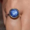 Round Cab Star Sapphire Gemstone 925 Sterling Silver Ring Jewelry, Handmade Gift Ring Jewelry