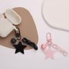 Glitter Stars Acrylic Keychain Bell Pendant Keyring For Girls Backpack Charm Headphone Case Accessory Creative Friendship Gifts