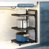 Adjustable Cabinet Layered Pot Rack Free Layering Pot Storage Rack Sink Storage Organizer  for Home