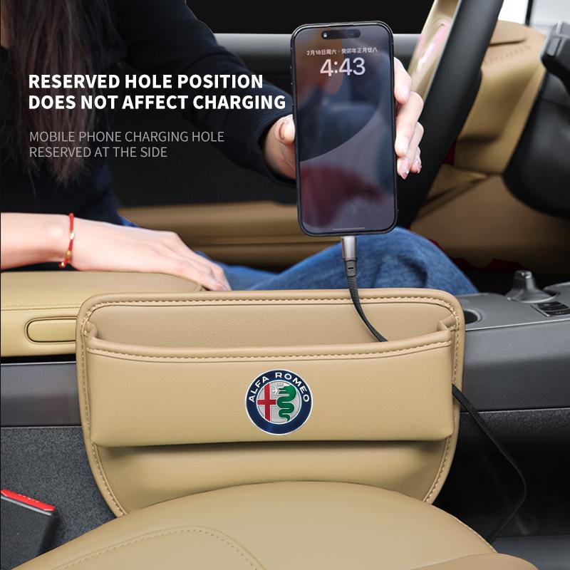 YRVR6 Car Organizer Box Car Seat Slit Gap Pocket Multifunctional Driver Seat Storage Holder For Alfa Romeo Abarth JEEP Volvo Honda MG