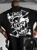 Summer 100 pure cotton Unisexs casual smile enjoyUnisext bear street graffiti style loose round neck short sleeved Tshirt top