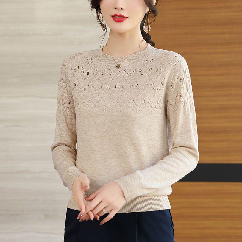 Свободный и утягивающий женский свитер осень-зима новый стиль ажурный узор рыбий хвост вязаный базовый свитер и топ