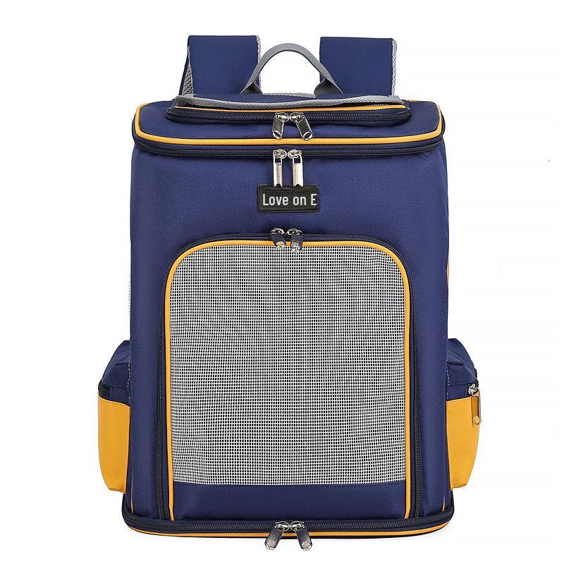 Дышащий рюкзак для домашних животных с двумя плечами - большая вместительная сумка из ткани Оксфорд для кошек и собак