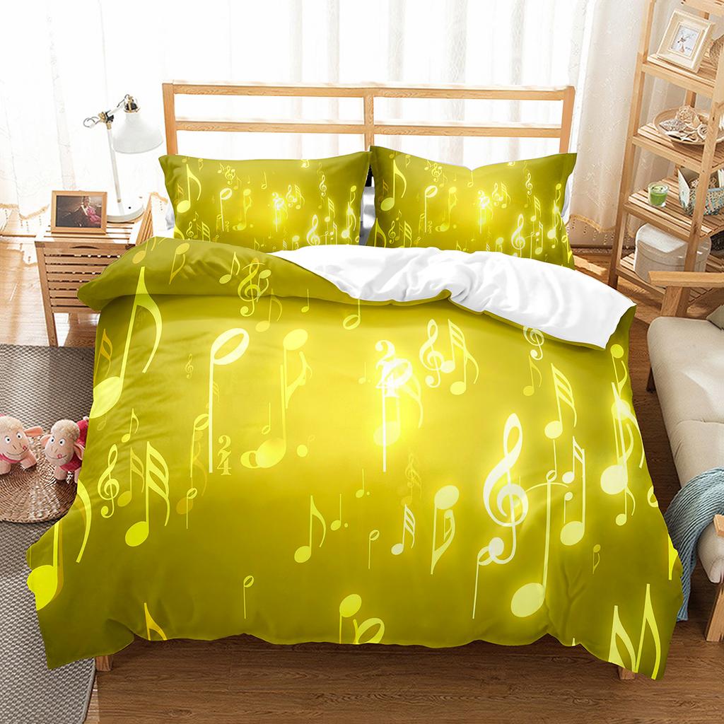 Piano Pattern Duvet Cover Queen King Size Classic Music Themed Bedding Music Pattern Geometric Stripes Room Decor 3 Piece Set