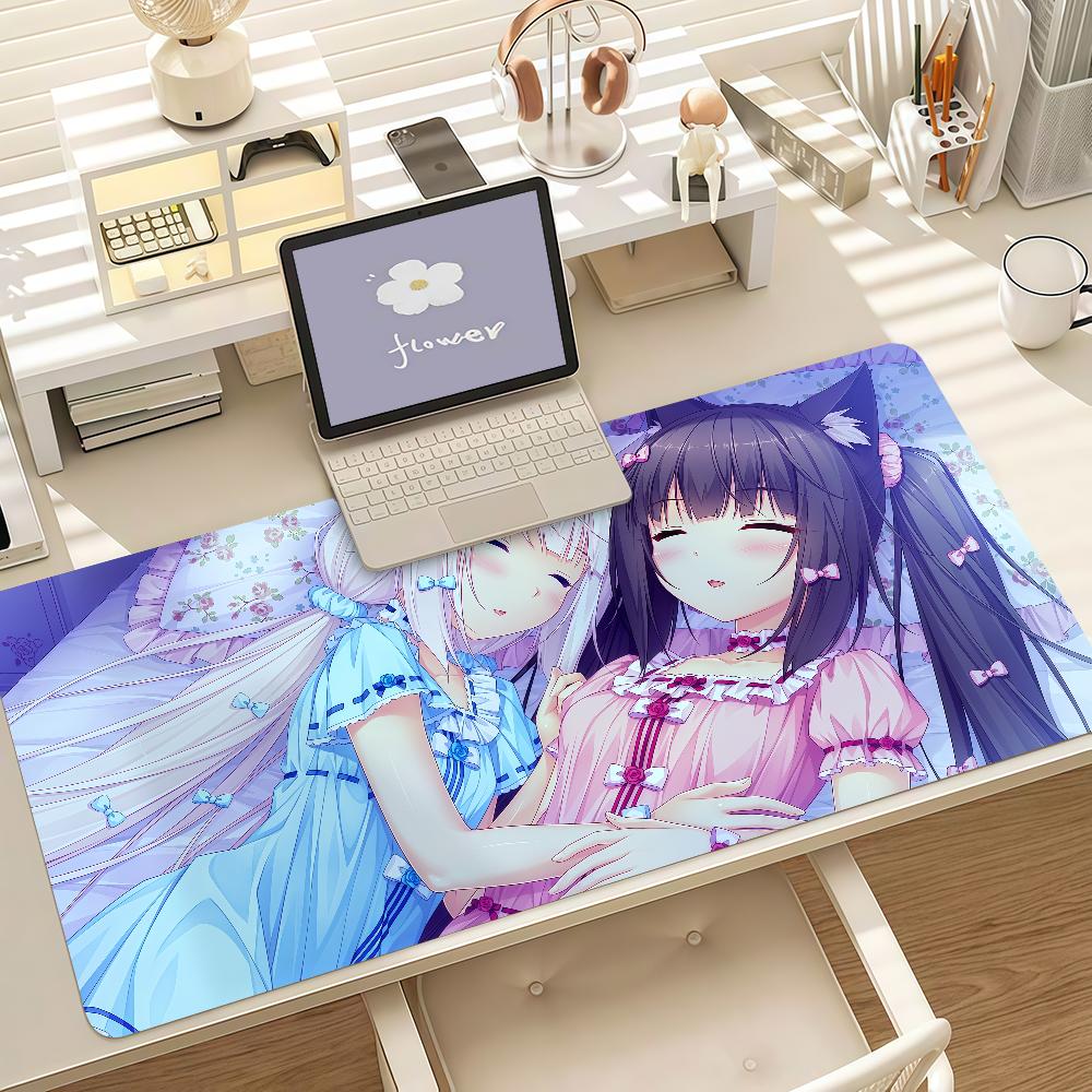 Красивая Девушка Аниме N-Nekopara Коврик для Мыши Противоскользящий Резиновая Кромка Заблокирована Утолщенный Коврик для Игрового Стола Ноутбука