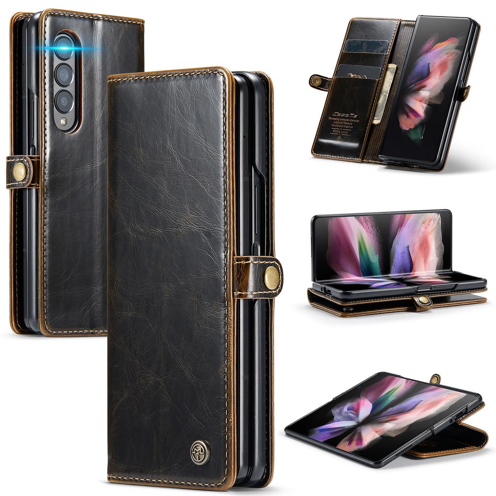Full Protection Business Leather Case For Samsung Galaxy Z Fold3 Fold 4 Fold4 Fold 3 5g Zfold4 Card Pocket Mobile Phone Cover
