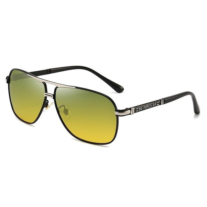 Новые солнцезащитные очки для вождения для мужчин Поляризованные Металлические Крутые Солнцезащитные очки Мужские Защита от УФ-лучей 400 Черные линзы