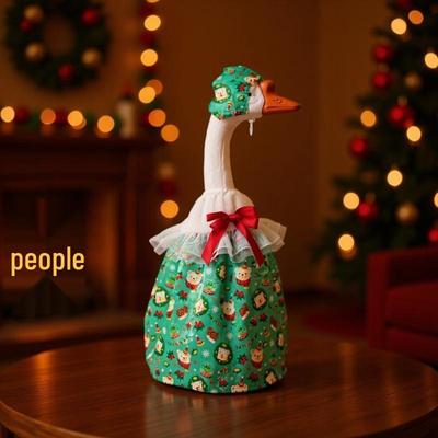 Белый Гусь Санта Клаус Рождественское Украшение - Крыльцо Рождественская Одежда Симуляция Гусь