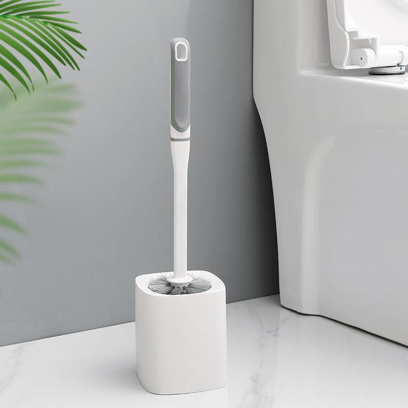 Набор однотонных туалетных щеток для чистки туалета без мертвого угла Щетка с круглой головкой и квадратной головкой с основанием