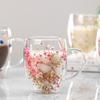 1/2Pcs 350ML Dries Flower Double Wall Mug Insulated Coffee Cup with Handle Espresso Latte Cappuccino Milk Juice Tea Water Drinking Cup