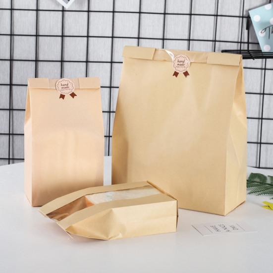 10 шт. пакеты для хлеба с прозрачным окном, пищевая бумага, герметичная, хорошая герметичность, устойчивая к разрыву, самозапечатывающаяся, маслостойкая, пакеты для упаковки закусок, кондитерских изделий