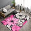 Роскошный ковер с цветочным принтом - Нескользящий, мягкий полиэстеровый ковер для декора гостиной или спальни, напольный коврик Кристаллический велюр