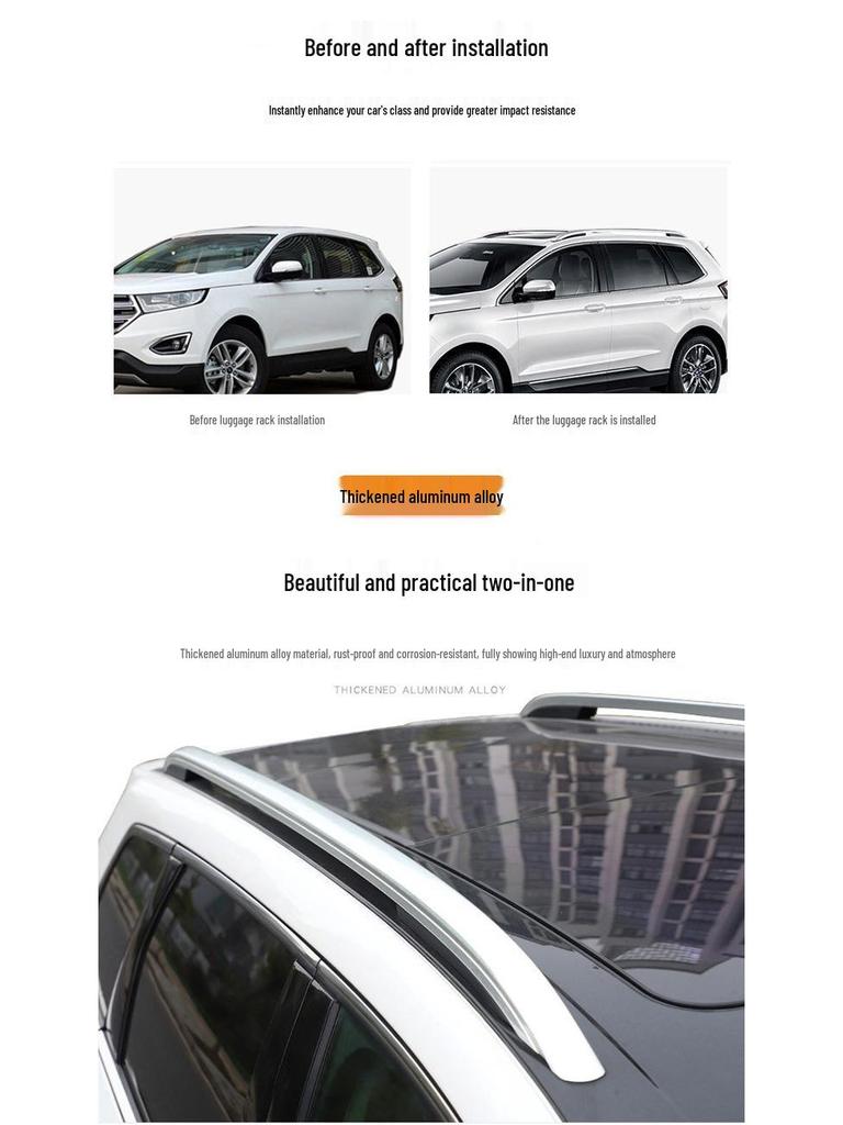 Edge-Style Roof Rack for Vehicle Luggage