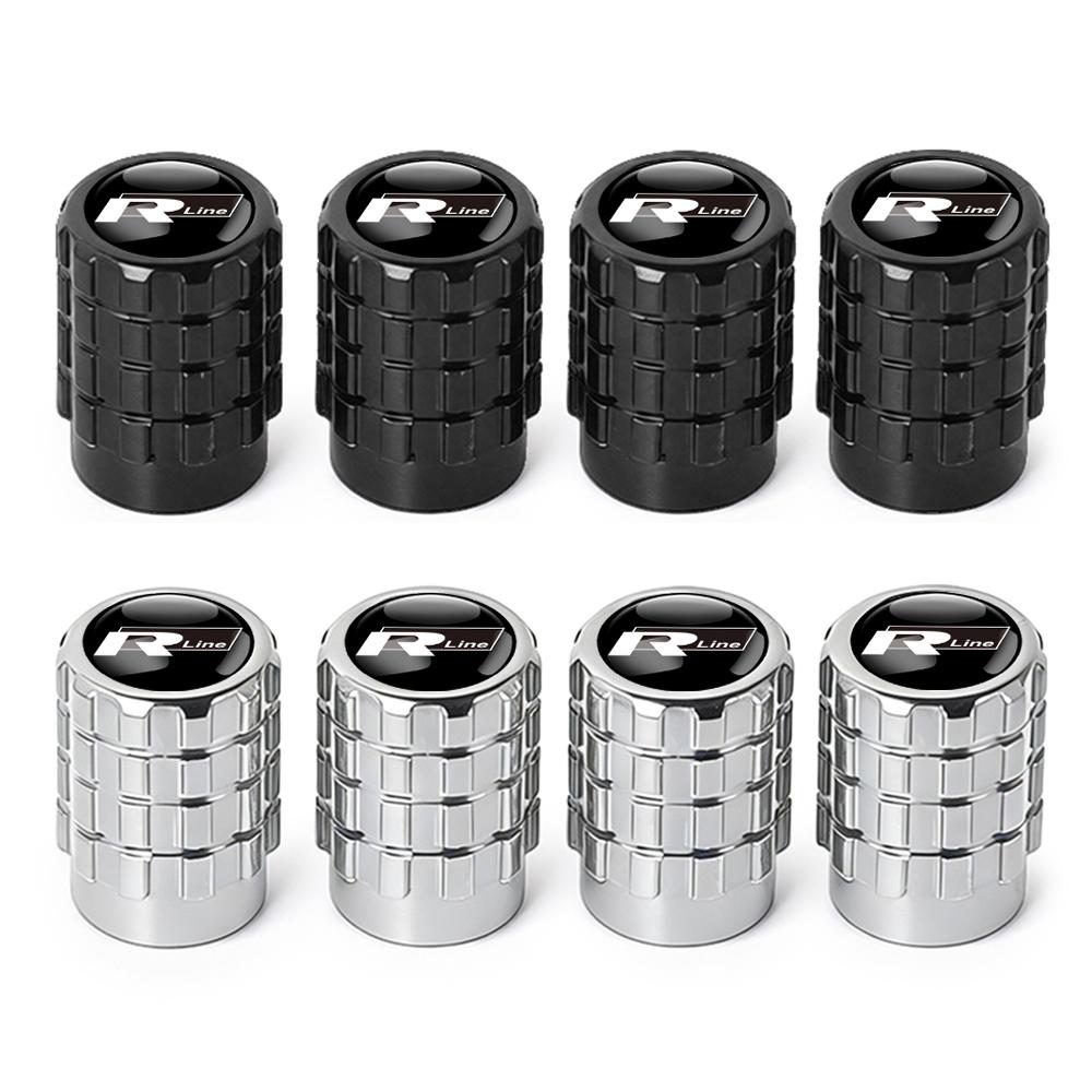 4Pcs Metal Car Tire Valve Stem Caps Auto Accessories For Volkswagen VW R Line Jetta GTI Golf 5 7 Caddy Passat b6 b8 Tiguan Polo zh2