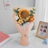 Handmade Hand-woven Sunflower with Bag Knitted Flowers Bouquet Simulation Flower  Teachers' Day