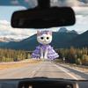 2Pcs Cute Cat Purple Pendant Car Rear View Mirror Charm Acrylic Cat Hanging Decorations for Auto Interior Window Bag