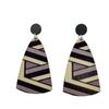 Полосатые цветные серьги-подвески, серьги в стиле бохо, преувеличенные деревянные серьги