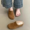 2024 New Women's Slippers Closed Round Toe Autumn Retro Solid Color Flat Bottom Women's Slippers Slippers Women Winter
