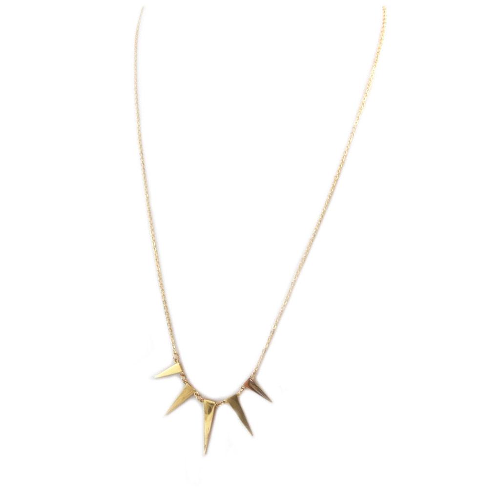 Les Trésors De Lily [P4890] - Golden 'Triangles' Steel Necklace