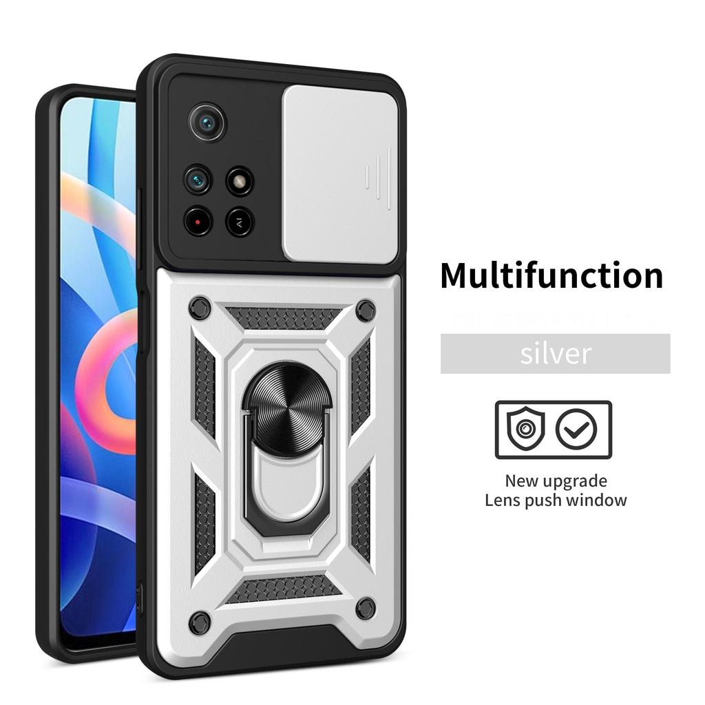 Armor Shockproof Case for Xiaomi POCO M4 Pro 4G 5G Phone Camera Lens Protective Magnetic Car Holder Ring Case Cover