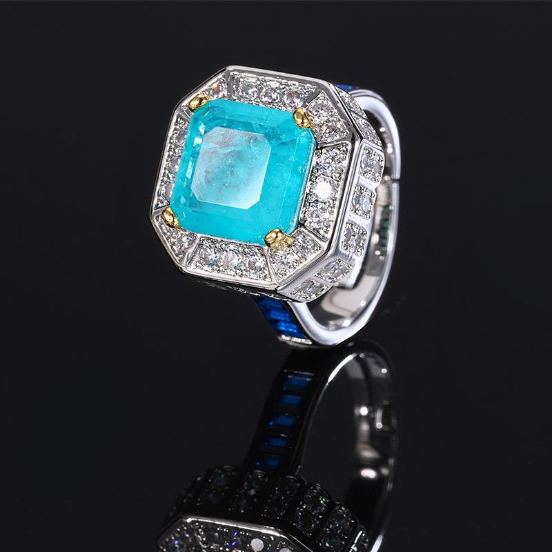 Ювелирное медное основание посеребренное имитация красного корунда кольцо с бриллиантами изумруд циркон кольцо