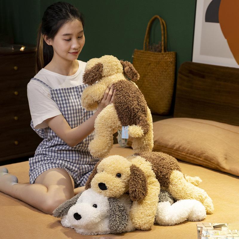 Двухцветная кудрявая собачка плюшевая игрушка милое животное плюшевая подушка украшение для гостиной подарок на день рождения плюшевая собачка для девочек диванная подушка