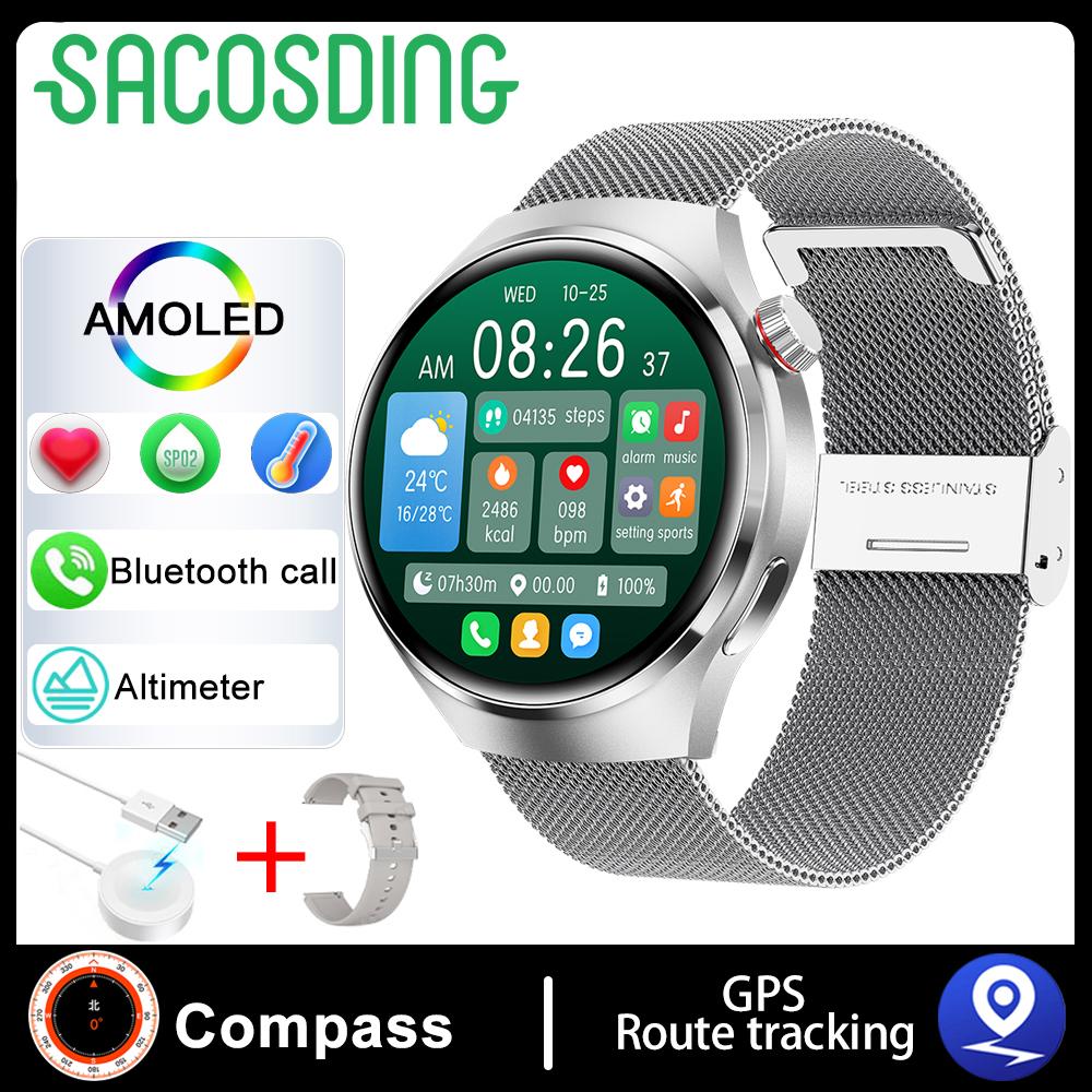 SCOSDING 2023 Новые NFC Смарт-часы Мужские спортивные часы с голосовым вызовом GT4 Pro Компас GPS-трекер Водонепроницаемые умные часы для Huawei Xiaomi iOS