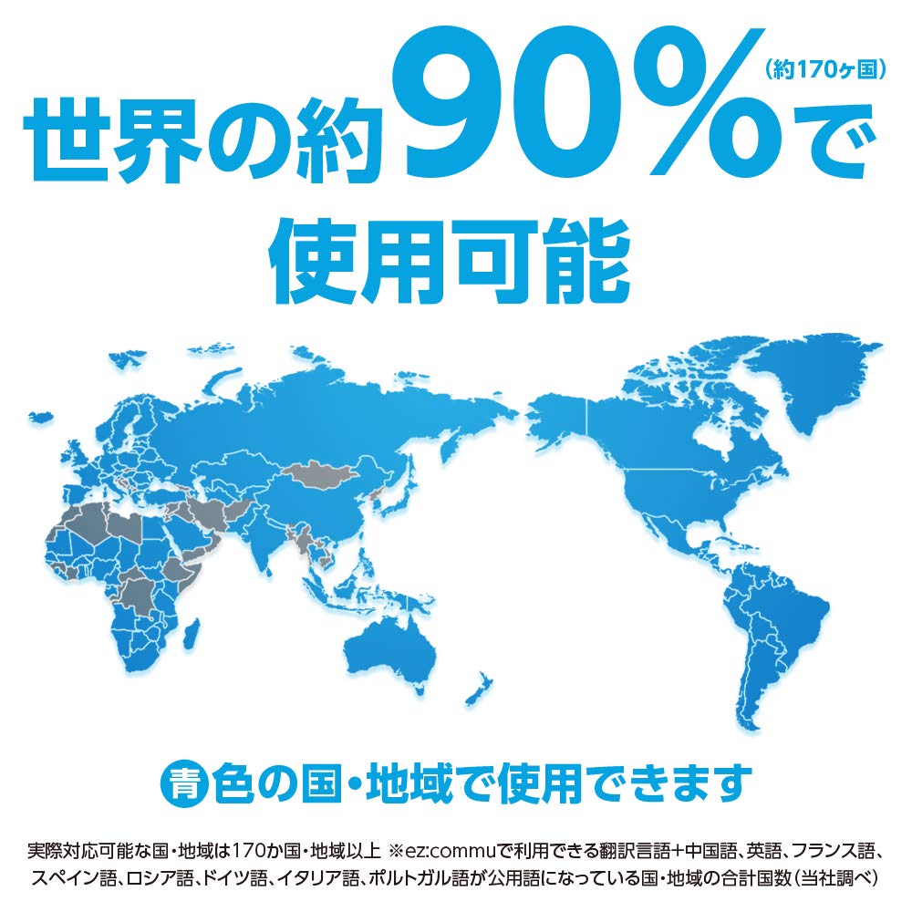 Будущая модель Двунаправленный переводчик Самые быстрые секунды Совместимость с SIM-картой Бесплатно Совместимость со 170 странами и регионами по всему миру ezcommu (Легко