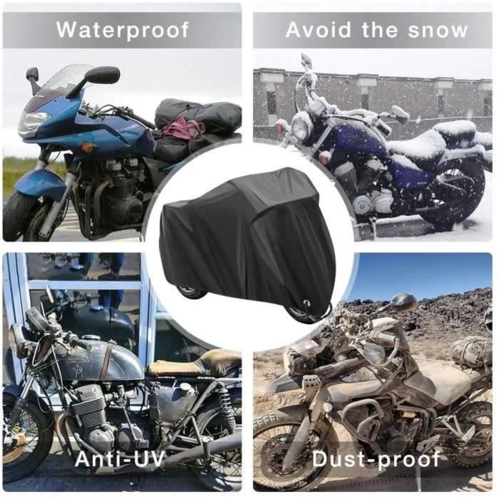 Protection Cover - Black - Scooter - 245x105x125CM - Waterproof - Anti-UV - 190T Polyester
