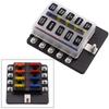 Universal 10 Way Fuse Box Block Fuse Holder Box Car Vehicle Circuit Automotive Car Fuse Accessory Tool