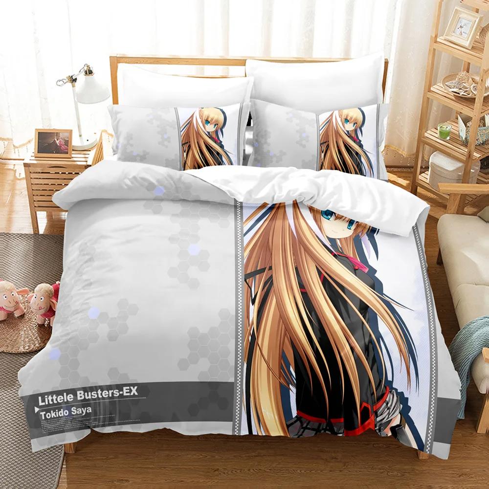 3D Print Anime Little Busters Bedding Set Boys Girls Twin Queen Size Duvet Cover Pillowcase Bed Kids Adult Home Textileextile