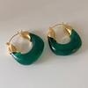 1 Pair Resin Earrings All-match Decorative Glossy Retro Stud Hook Hoop