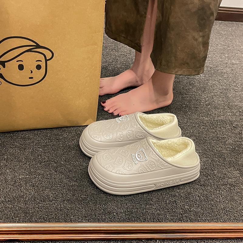 Cartoon New Soft-soled Cotton Shoes Winter Velvet Warm Non-slip Waterproof Shoes Thick-soled Outdoor Snow Boots Cotton Shoes