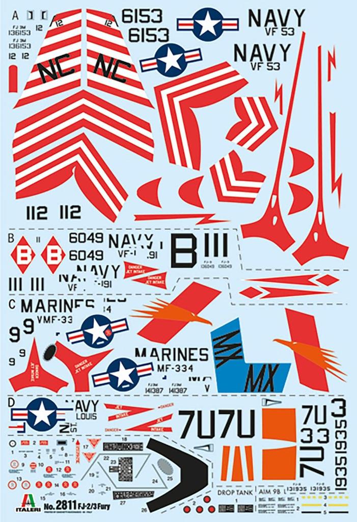Platz Italeri Масштабный Американский Fury Пластиковый Сборный Набор IT2811 1/48 FJ-2/3 (Самолет)