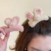 Rabbit Plush Claw Clip Korean Style Sweet Ponytail Clip Winter Plush Hair Claw  Headwear
